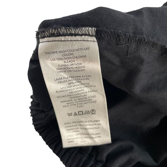 NWT by Anthropologie Black Pull On Linen Tap Shorts Size Large - Picture 7 of 11